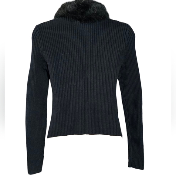 INC International Black Leather Double-Breasted Women's Military Style Jacket - Picture 4 of 5